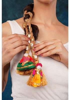 Zippy Flora Desi Jodi Parandi Brown Handmade Boho Traditional Hair Accessory