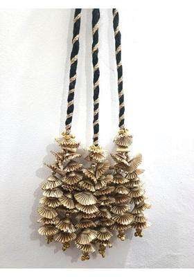 Gold Ghungru Gota Phul Tassel Paranda Hair Extension for Women and Girls Traditional Punjabi Braid Accessory