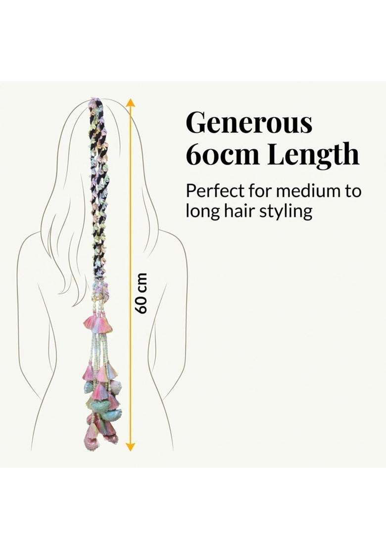 Punjabi Paranda Hair Braid Accessory Multicolor Tassel and Pearl Embellished - Indya
