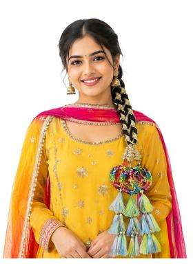 Simka Jhumka Gotaptti Thread Punjabi Heavy Design Paranda Hair Extension Braid Tassles Patiala Shahi Paranda