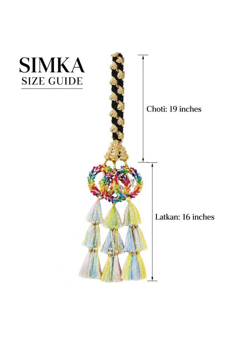 Simka Jhumka Gotaptti Thread Punjabi Heavy Design Paranda Hair Extension Braid Tassles Patiala Shahi Paranda - Indya
