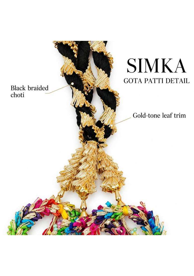 Simka Jhumka Gotaptti Thread Punjabi Heavy Design Paranda Hair Extension Braid Tassles Patiala Shahi Paranda - Indya