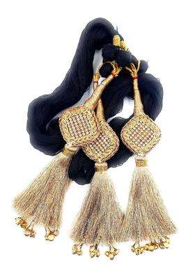 Simka Jhumka and Ghungroo Heavy Design Punjabi Paranda Hair Extension Braid Tassles Patiala Shahi Parandi Hair