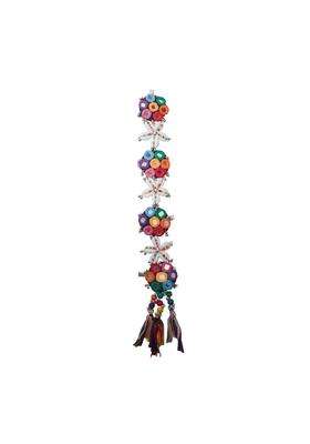 Womaa Handicrafts Handmade Multicolour Mirror Paranda for Girls and Women Navratri Hair Accessory with Shells