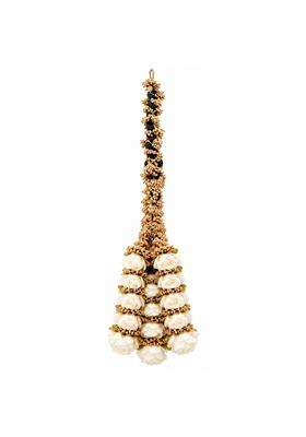 Prityka Punjabi Handmade Pastel Multi Color Heavy Rose Design Golden Hair Paranda for Women