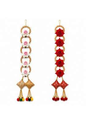 Pingaksha Innovation 2 Pcs Flower Parranda Punjabi Hair Paranda