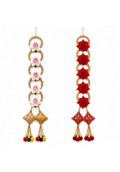 Pingaksha Innovation 2 Pcs Flower Parranda Punjabi Hair Paranda