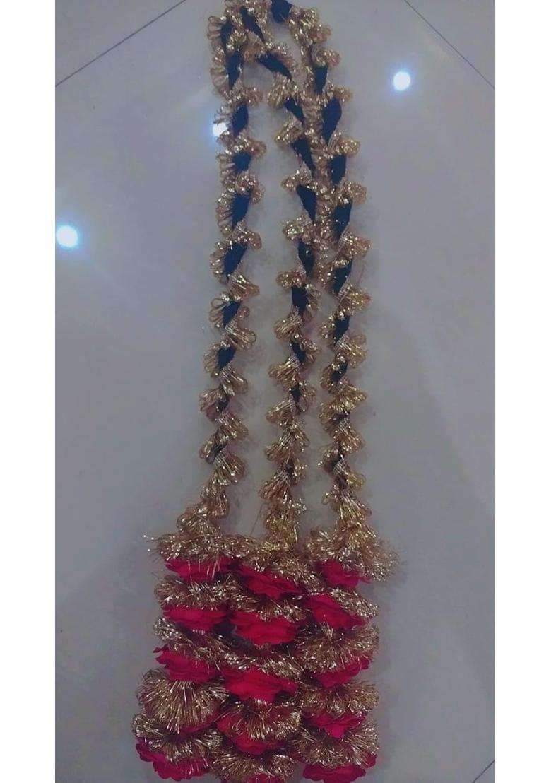 Velvet Deep Pink Rose Big Hair Paranda Hair Extension - Indya