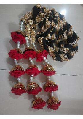 Red Rose Hair Paranda with Kalire and Pearl Hair Extension