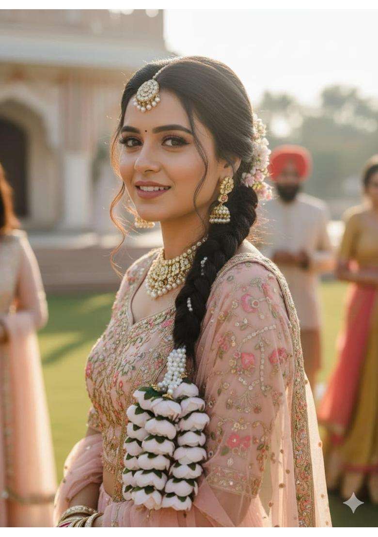 Style Speaks India Regal Punjabi Paranda Bridal Braid Accessory Peony Flower Hair Tassel Paranda for Jaggo - Indya
