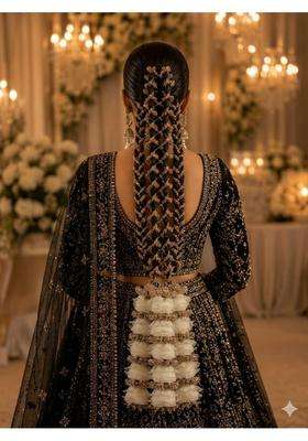 White Rose 5 Layered Hair Paranda Extension for Women and Brides