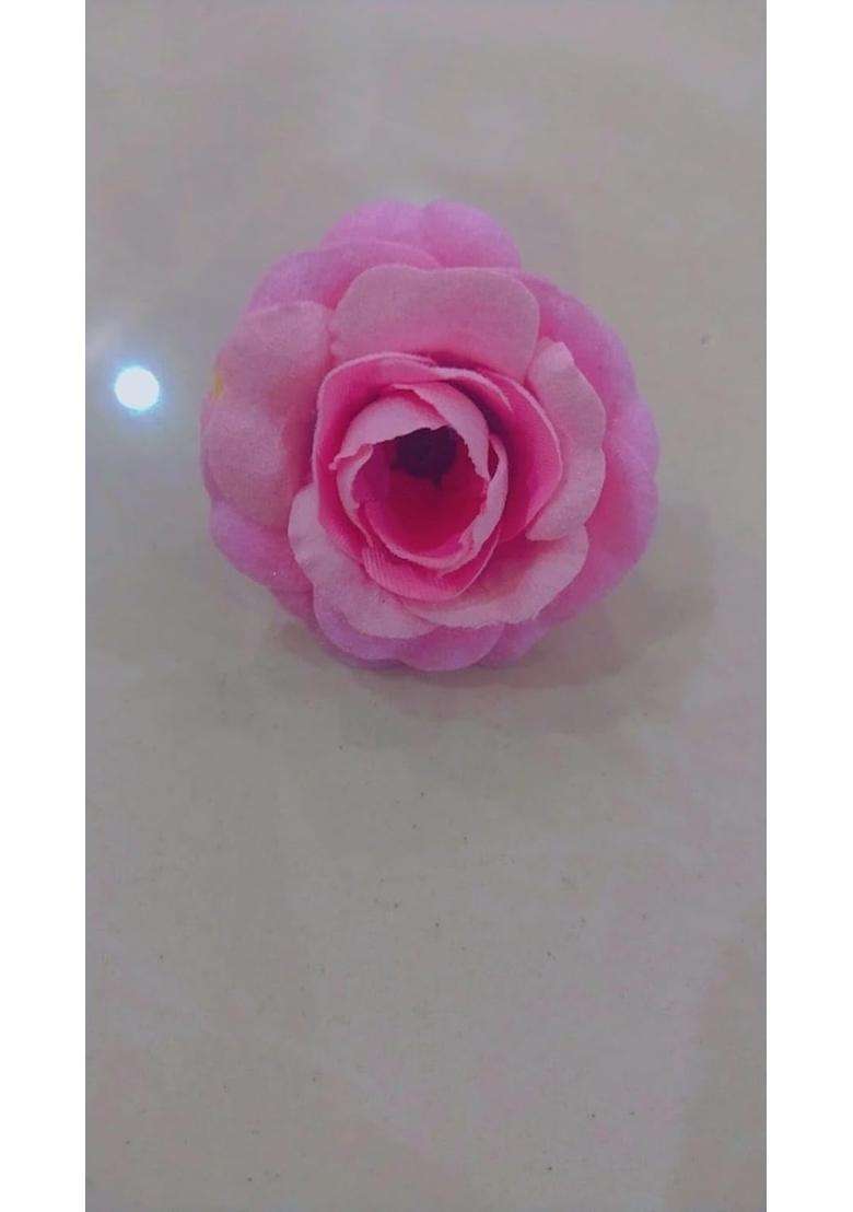 Velvet Big Pink Rose Paranda Hair Extension for Women and Girls - Indya