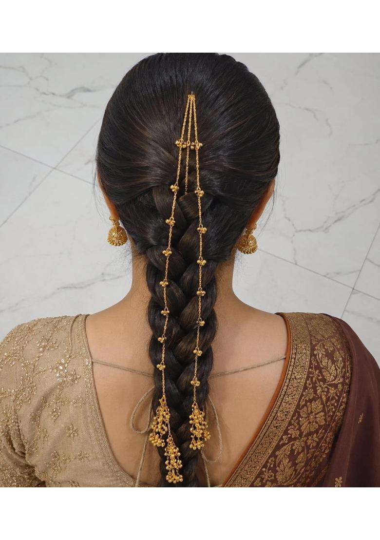 Rimr Kashmiri Ghungroo Paranda for Women and Girls Traditional Handmade Hair Tassel Accessory for Braids - Indya