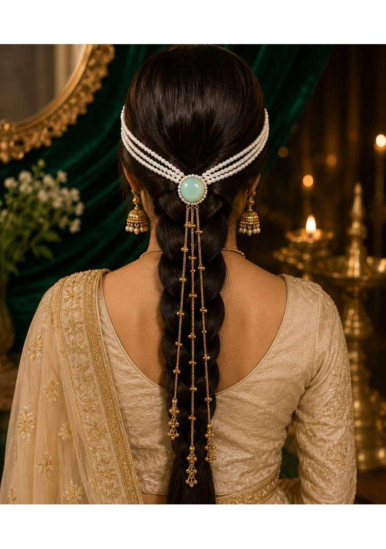 Rimr Kashmiri Ghungroo Paranda for Women and Girls Traditional Handmade Hair Tassel Accessory for Braids - Indya