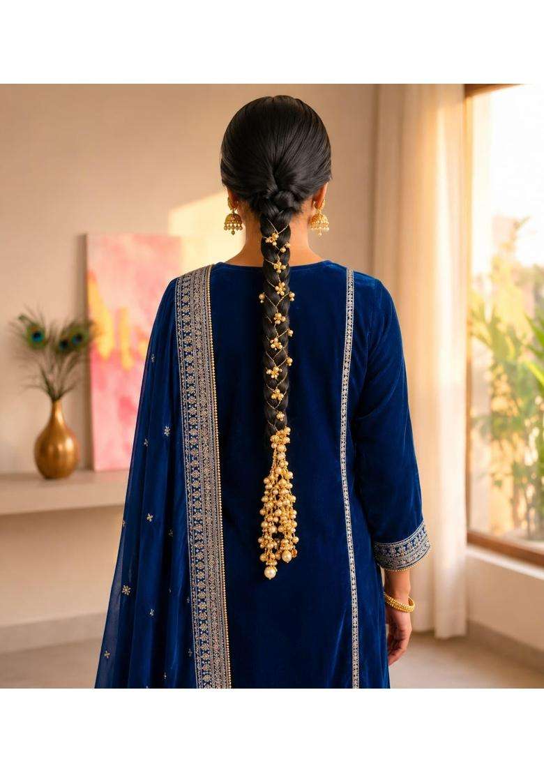 Rimr Kashmiri Ghungroo Paranda for Women and Girls Traditional Handmade Hair Tassel Accessory for Braids - Indya