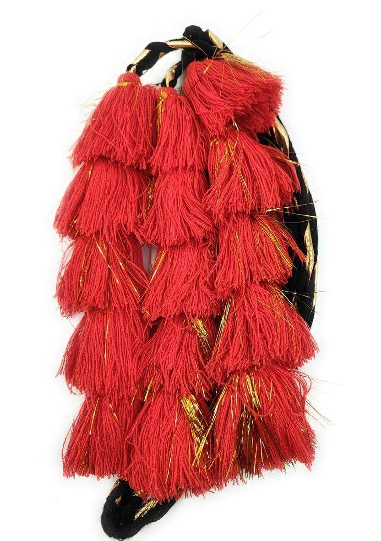 Simka Women and Girls Multicolour Light Weight Heavy Punjabi Paranda Hand Made Braid Tassles Hair Extensions - Indya