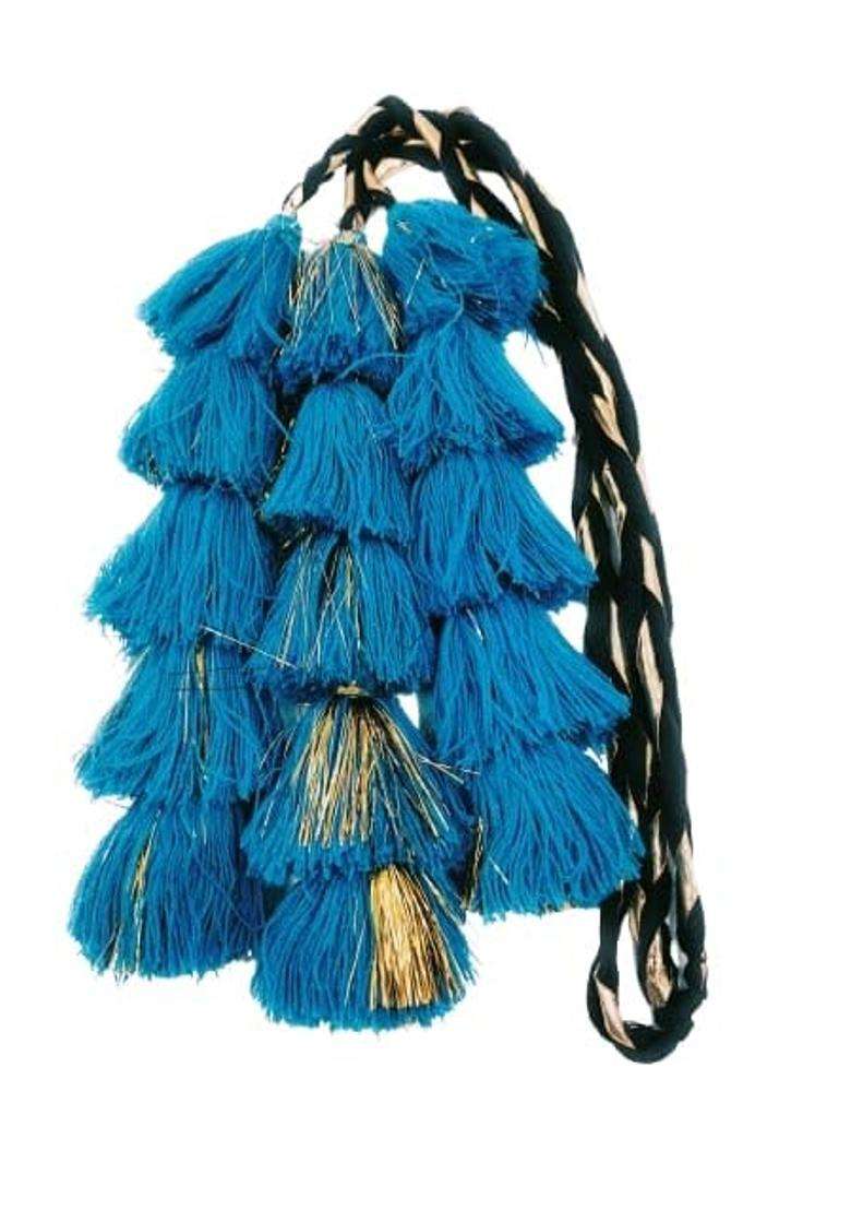 Simka Women and Girls Multicolour Light Weight Heavy Punjabi Paranda Hand Made Braid Tassles Hair Extensions - Indya