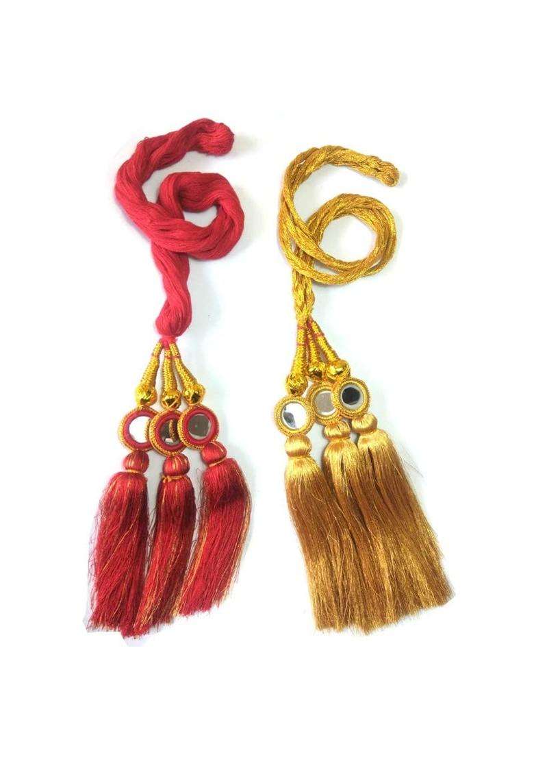 Chronex Punjabi Paranda Parandi Choti Braid Tassles Hair Accessories Pack of 2 - Indya