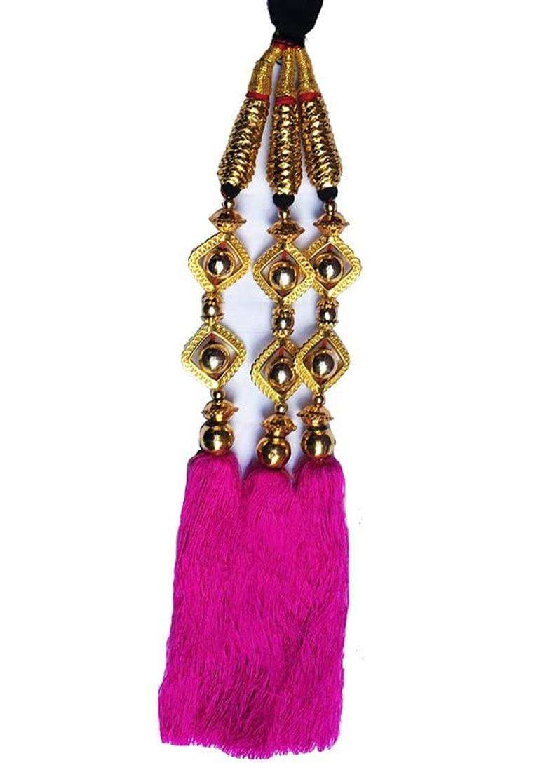 Chronex Punjabi Paranda Parandi Choti Braid Tassles Hair Accessories Pack of 2 - Indya