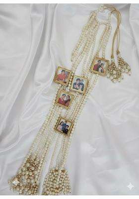 Shine Scrunchies White Hand MADE Long Length Pearl Punjabi Hair Paranda for Women