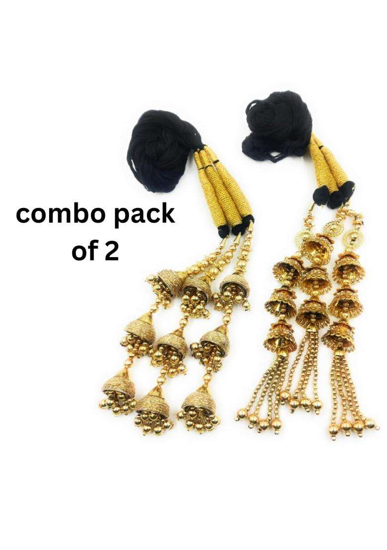 Simka Patiala Shahi Paranda Parandi for Women Braid Tassles Hair Extension Choti Ethnic Hair Pack of 2 - Indya