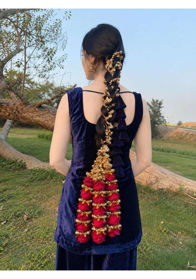Shri Bihari Ji Creation Red Traditional Paranda for Women - Indya