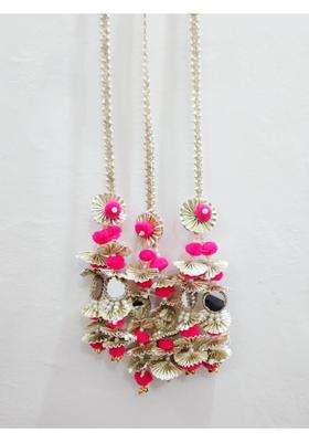 Pink Luxury Bridal Pearl and Gota Patti Paranda