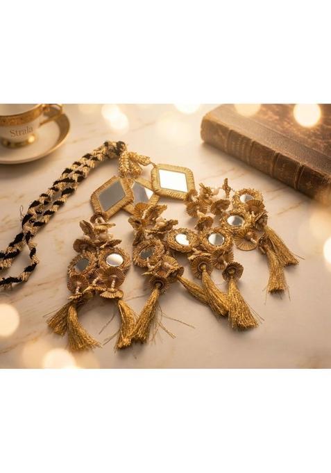 Strala Hair Extensions for Women and Girls Gold Color Parandi Choti Braid Hair Accessory Pcs Pack of 1