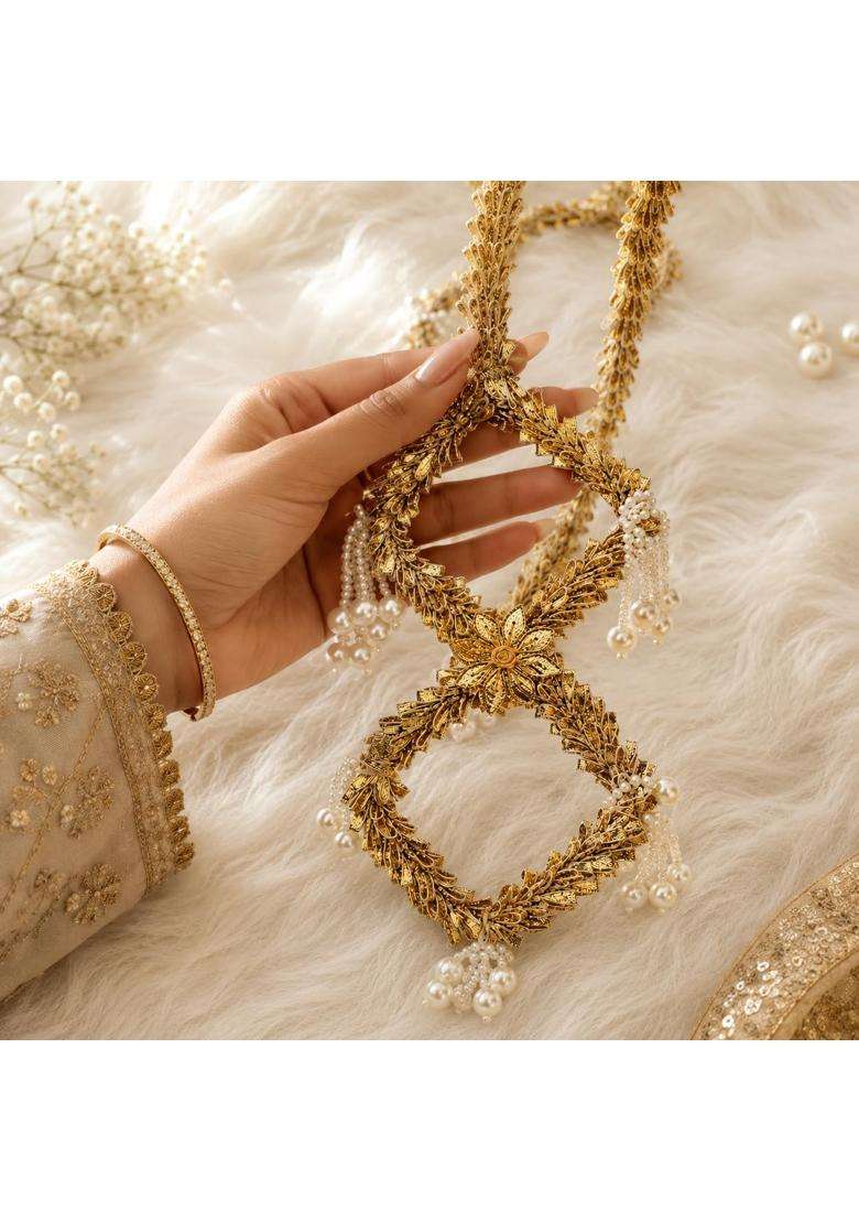 Beyond Products Punjabi Paranda for Women Heavy Stylish Hair Accessory for Hair Golden - Indya