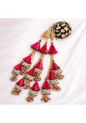 Beyond Products Punjabi Paranda for Women Heavy Stylish Hair Accessory for Hair Dark Pink Multicolour