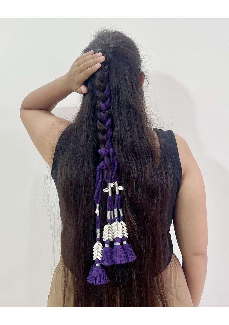 Zippy Flora Handmade Boho Parandi Traditional Hair Accessory with Tassles and Shells - Indya