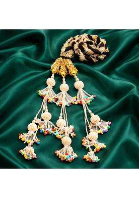 Beyond Products Punjabi Paranda for Women Heavy Stylish Hair Accessory for Hair White Ball Multi