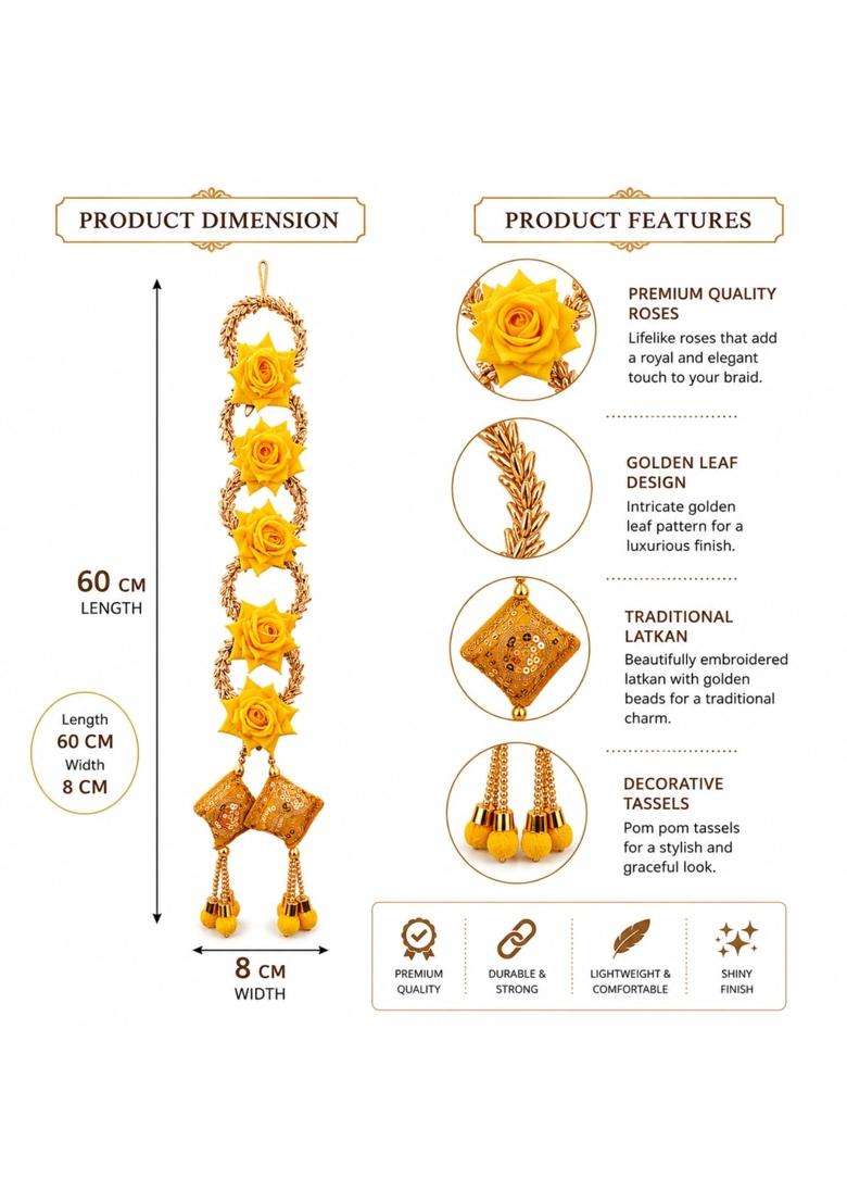 Pingaksha Innovation 2 Pcs Flower Parranda Punjabi Hair Paranda - Indya