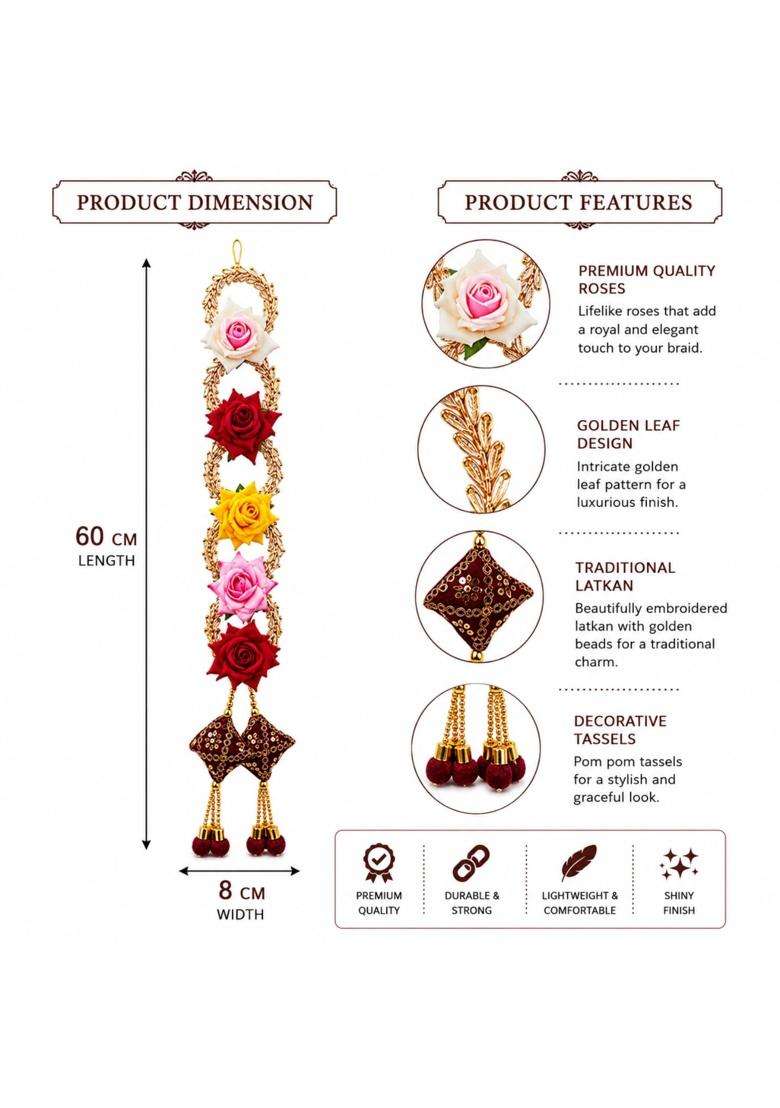 Pingaksha Innovation 2 Pcs Flower Parranda Punjabi Hair Paranda - Indya
