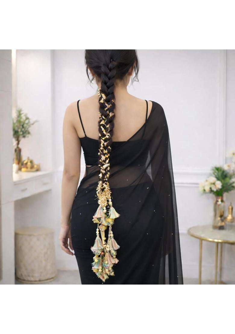 Beyond Products Punjabi Paranda for Women Heavy Stylish Hair Accessory Parandi for Hair Pastel - Indya