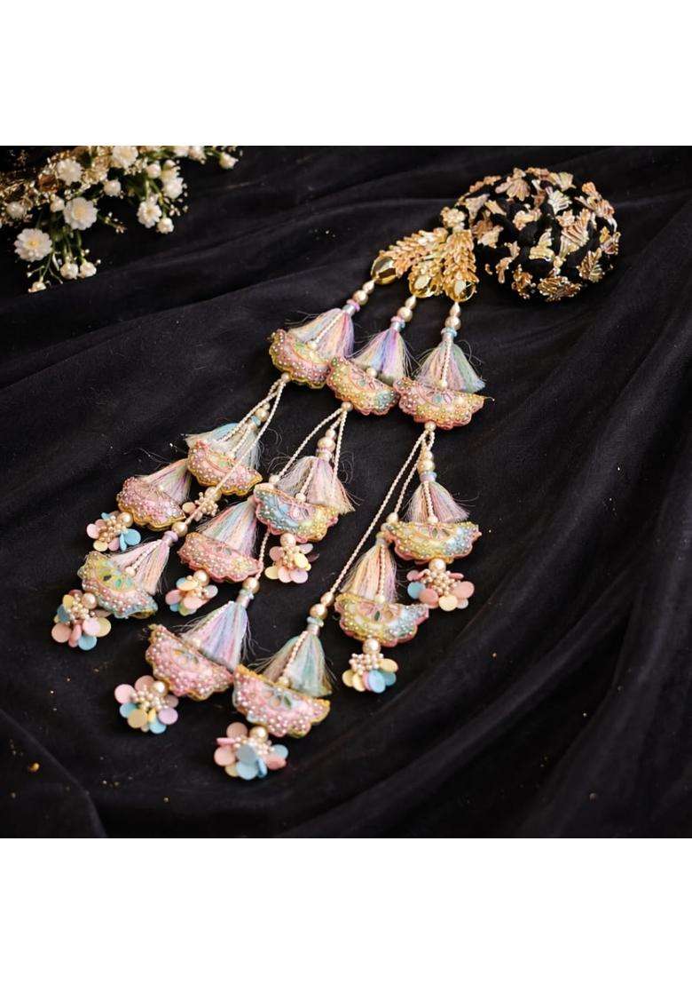 Beyond Products Punjabi Paranda for Women Heavy Stylish Hair Accessory Parandi for Hair Pastel - Indya