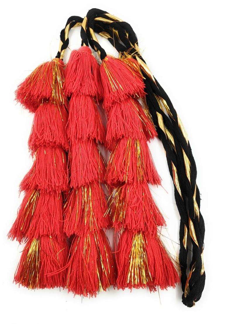 Simka Women and Girls Multicolour Light Weight Heavy Punjabi Paranda Hand Made Braid Tassles Hair Extensions - Indya