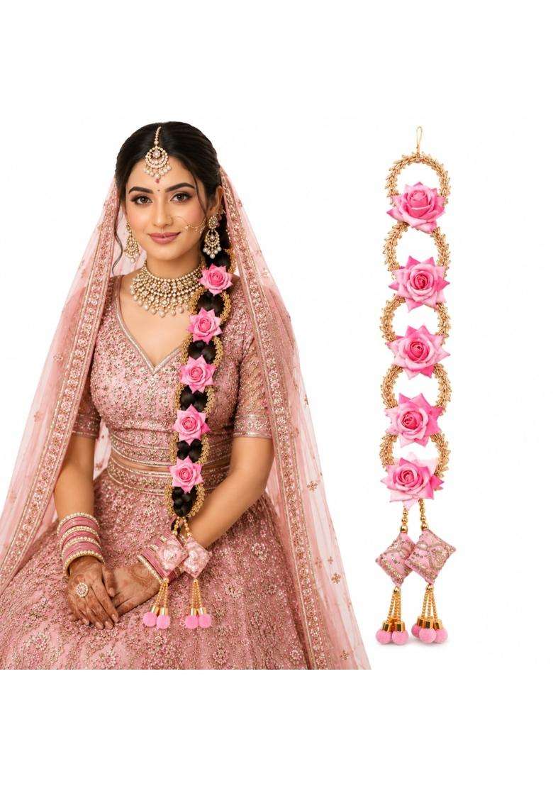 Pingaksha Innovation 2 Pcs Flower Parranda Punjabi Hair Paranda - Indya
