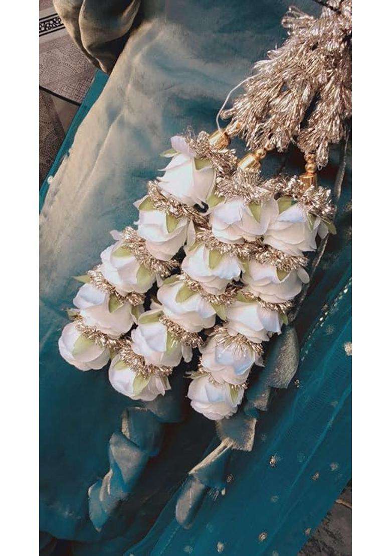 Maurya Mega Mart Heavy Rose Design Paranda Parandi Braid Tassles Hair Accessory for Women and Girls Hair - Indya