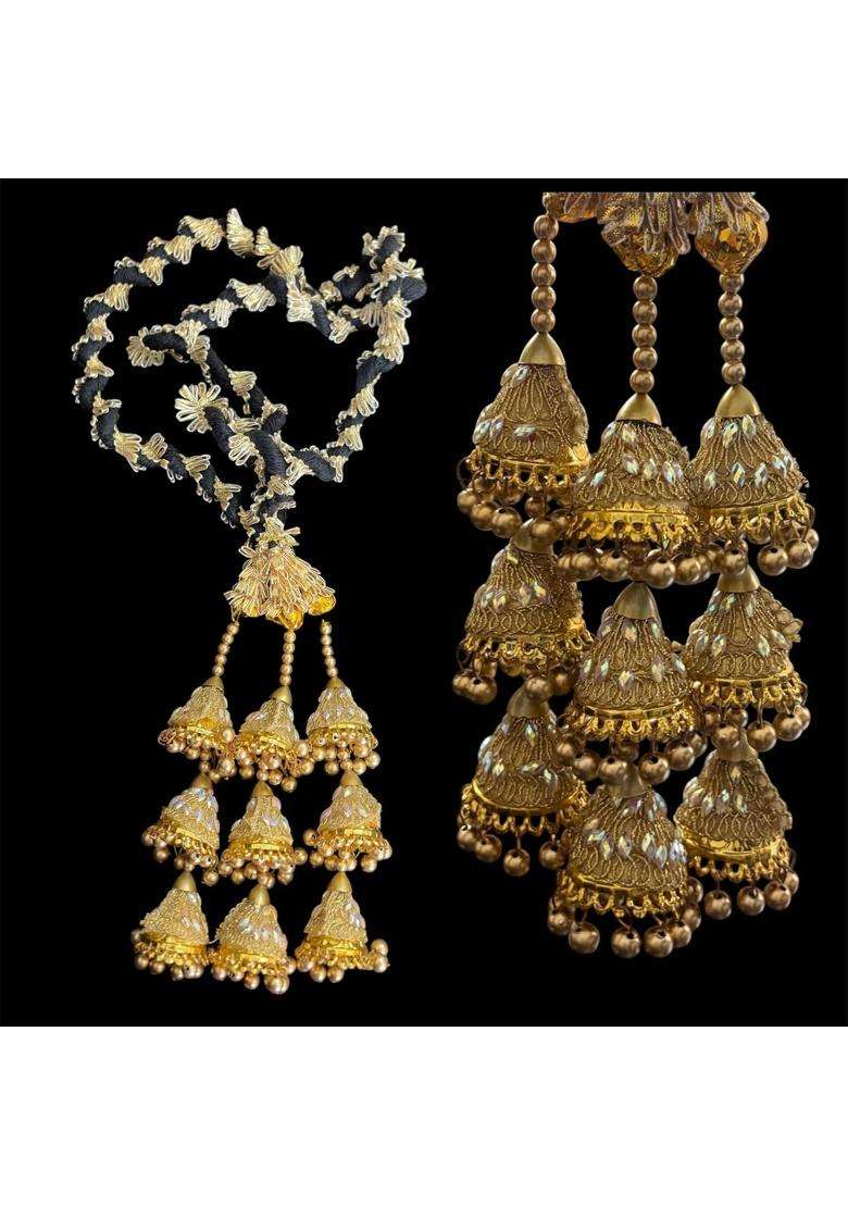 Miras by Sai Traders Punjabi Bridal Paranda Braided Hair Extension with Heavy Latkan Tassels - Indya