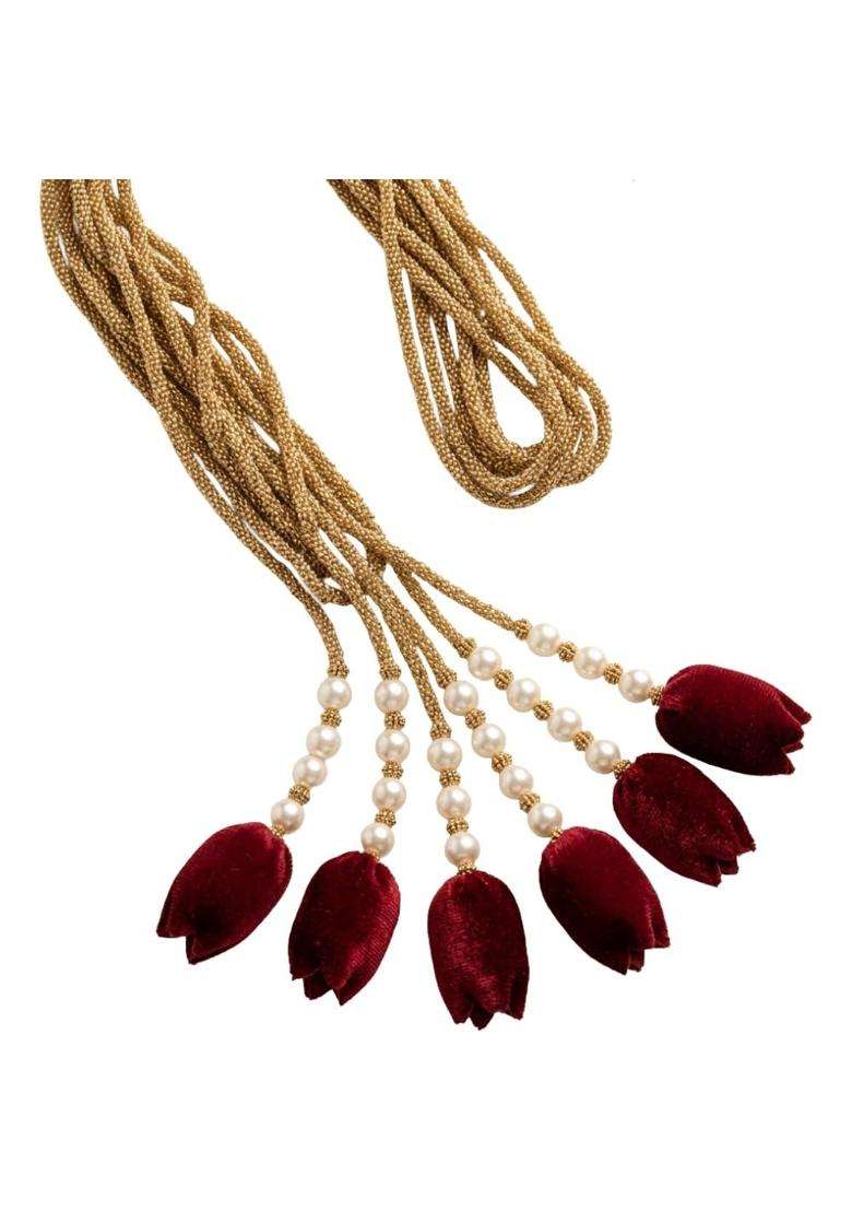 Forever Trend Tulip Hair Paranda for Women and Girls 30 Inch Handmade Punjabi Braid Paranda with Pearl - Indya