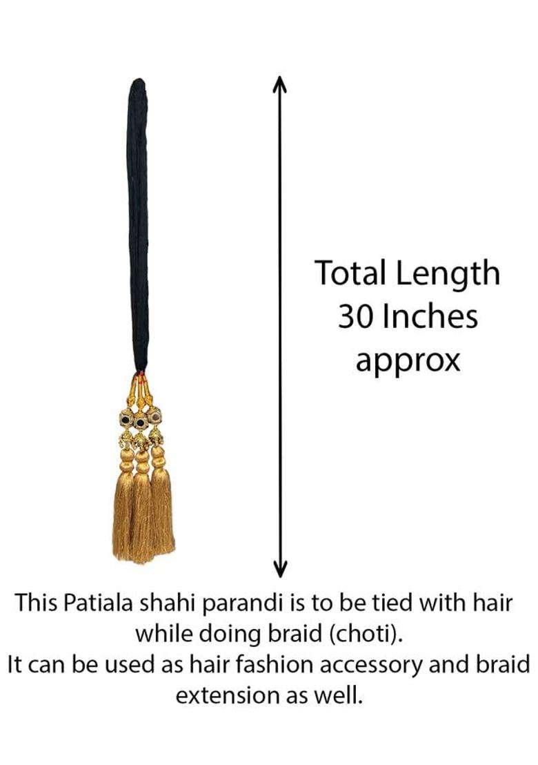 VTN Womens Patiala Shahi Parandi Paranda Traditional Braid Extension Punjabi Choti DNO4 Golden - Indya