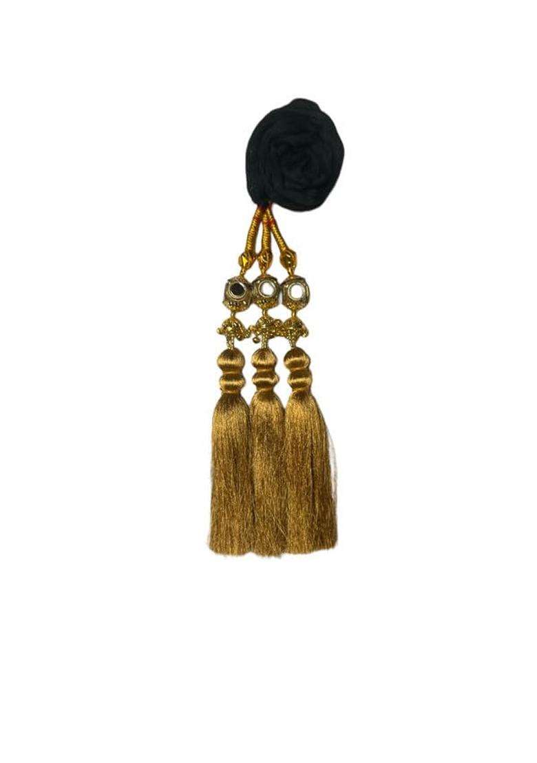 VTN Womens Patiala Shahi Parandi Paranda Traditional Braid Extension Punjabi Choti DNO4 Golden - Indya
