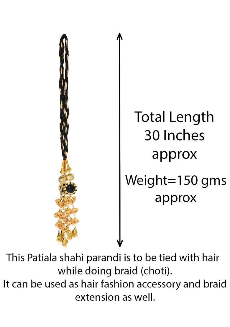 VTN Womens Patiala Shahi Parandi Paranda Traditional Hair Accessory Braid Tassles Hair Extension Gota Choti - Indya