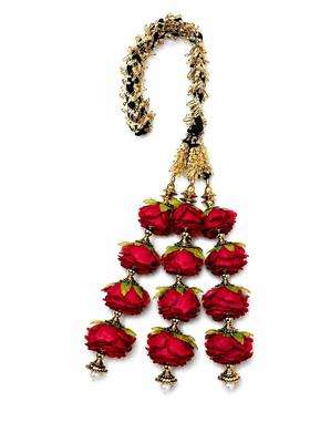 Premium Rose Paranda for Women Traditional Punjabi Paranda with Artificial Rose Flowers and Golden Tassels
