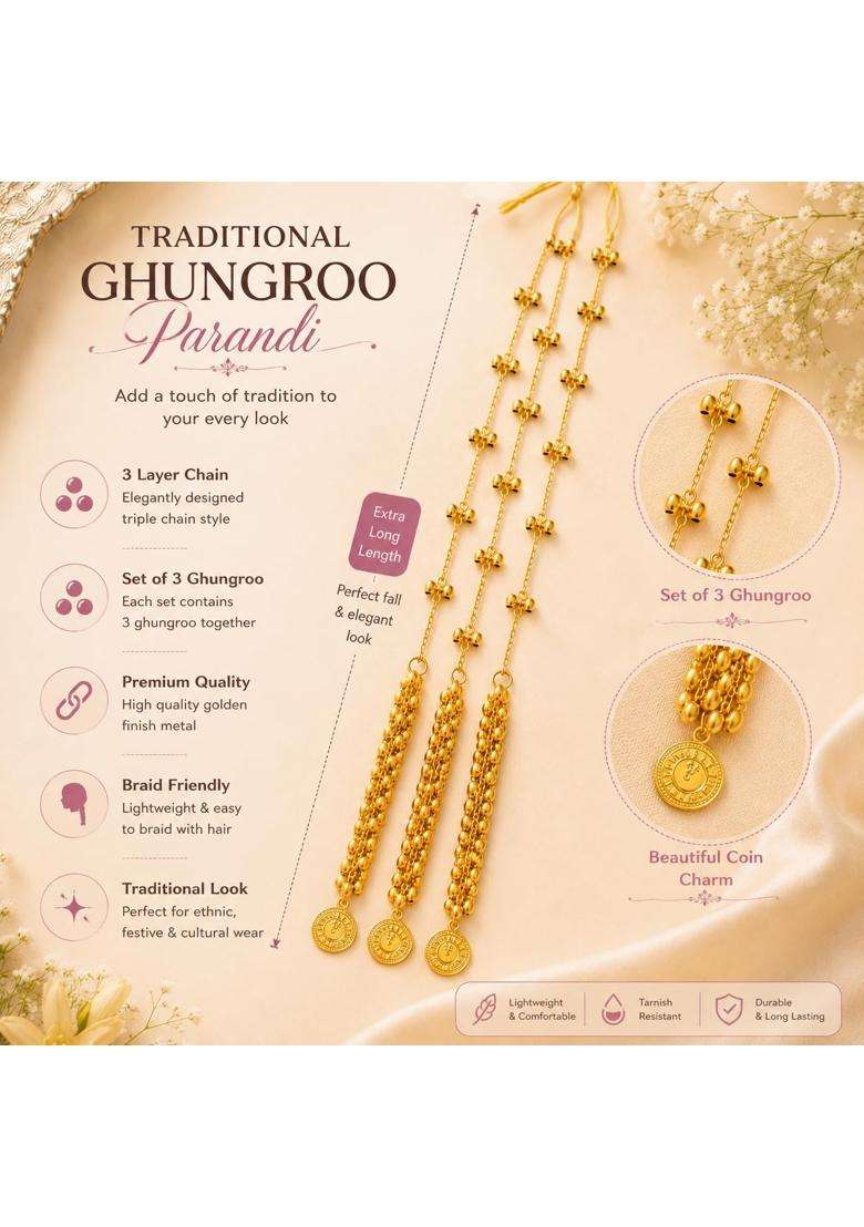Fashion Fitoor Kashmiri Ghungroo Parandi for Women and Girls - Indya