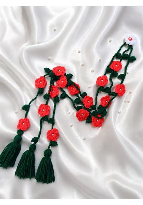 Handmade Crochet Flower Paranda for Women 70CM Plus Gift Orange Green