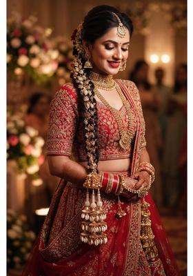 Velina Jhumka Style Panjabi Paranda Cowrie Shell and Gold Paranda Ethnic Handcrafted Traditional Bridal Hair