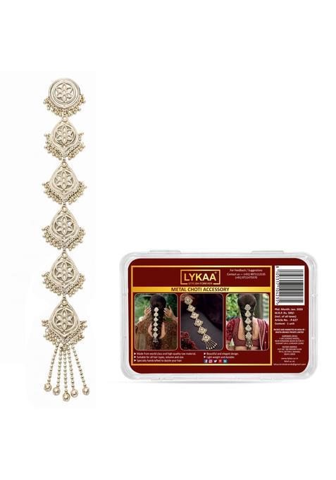 Lykaa Silver Tone Oxidized Floral Hair Parandi with Ghungroo Tassels