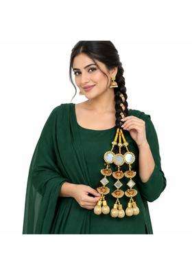 Simka Golden Dori Hande Made Punjabi Paranda Traditional Parandi for Women and Girls Hair Extension Braid